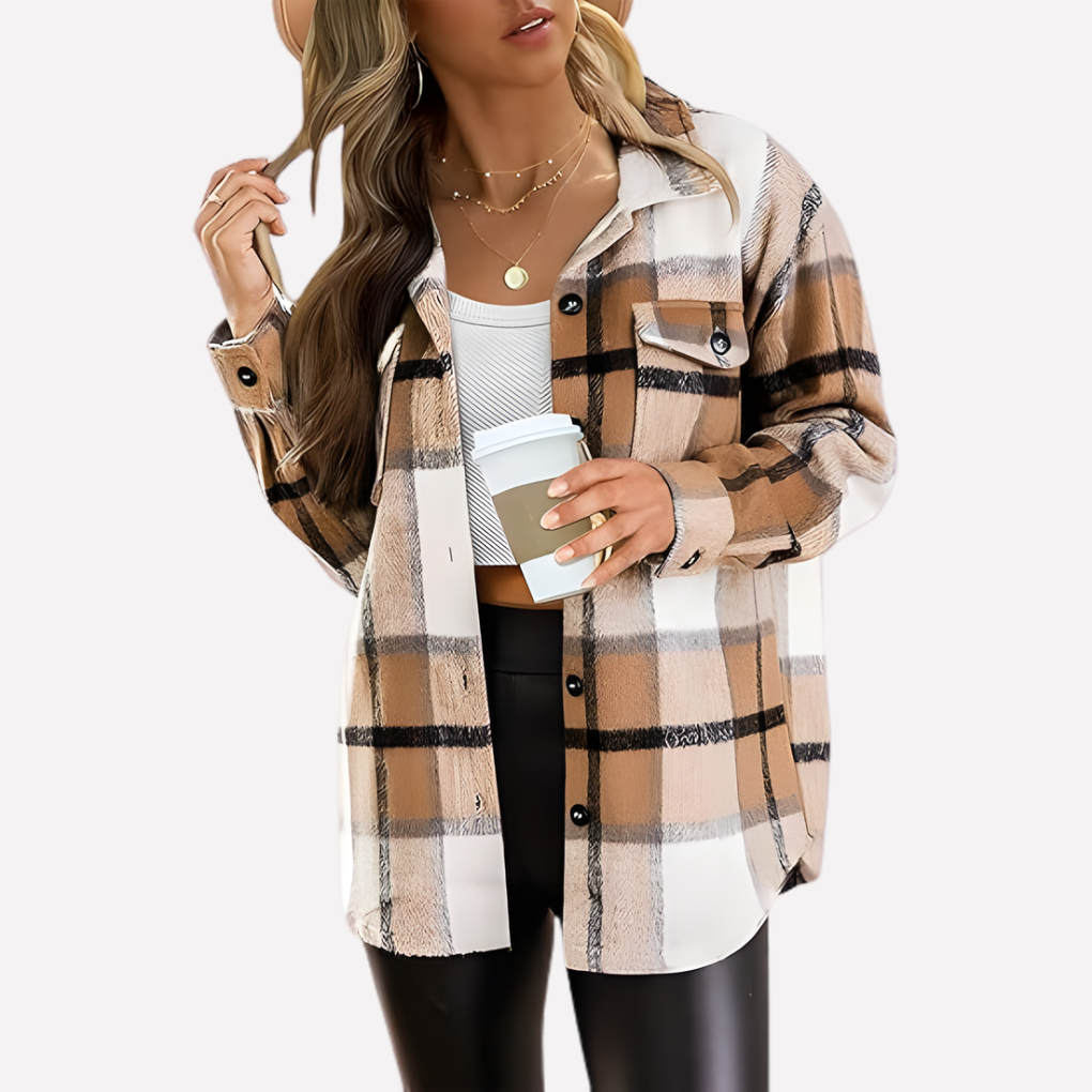 Kvinders Plaid Shacket