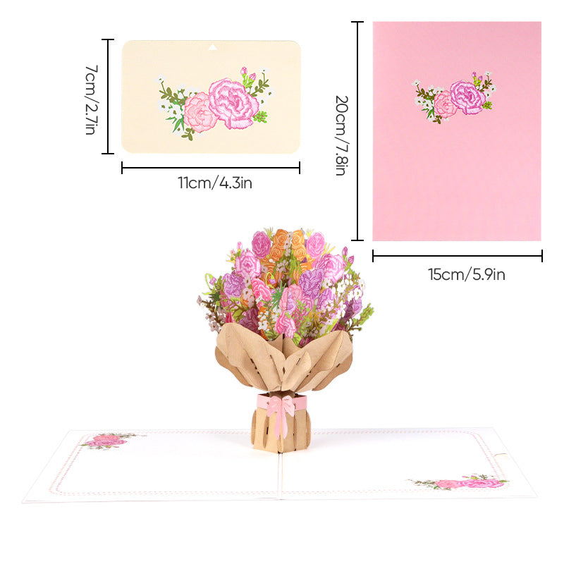 Mors Dag-3D-blomsterkort, unik erindring til hende