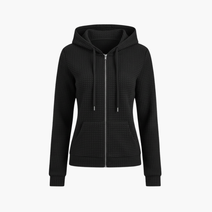 Kvinders Zip-Up Hoodie med Snoretræk Hætte
