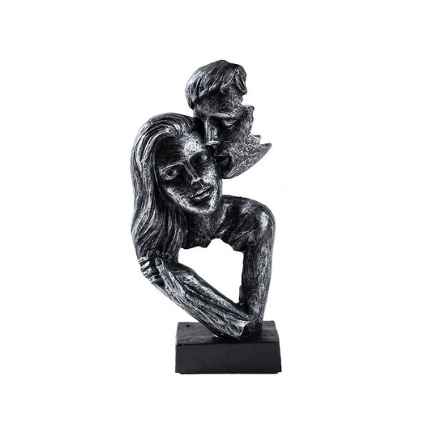 Abstrakt kunstskulptur – moderne parstatue til udstilling i hjemmet