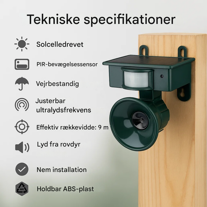 Premium bevægelsessensor fugleskræmmer og fugleskræmmer