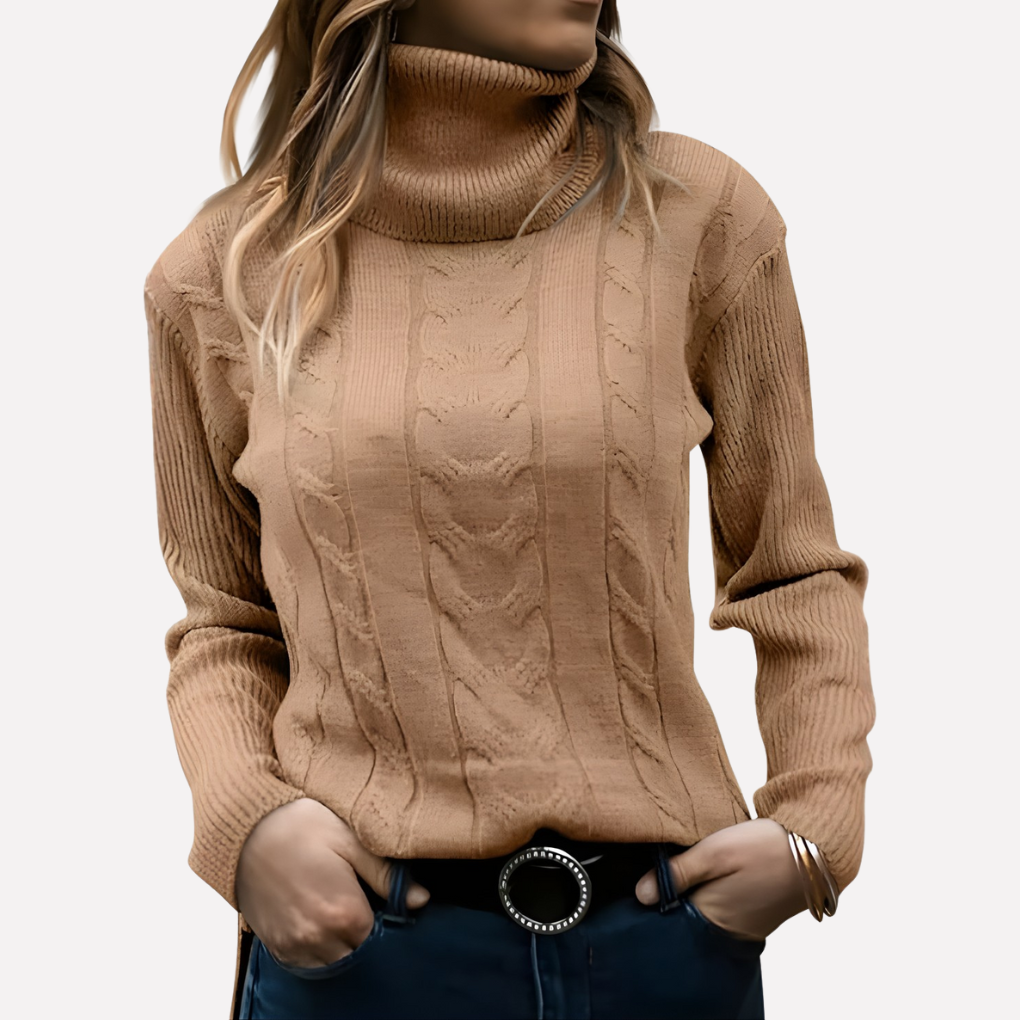 Kvinders Turtleneck Pullover – Afslappet Hverdag Stil