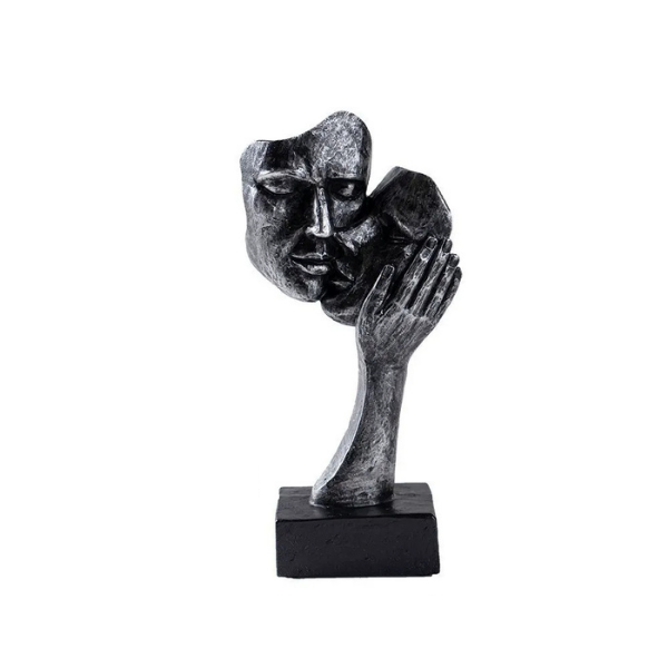 Abstrakt kunstskulptur – moderne parstatue til udstilling i hjemmet
