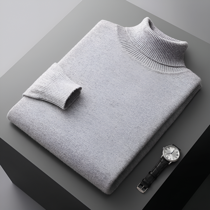 Højkvalitets cashmere-rullekravesweater til mænd