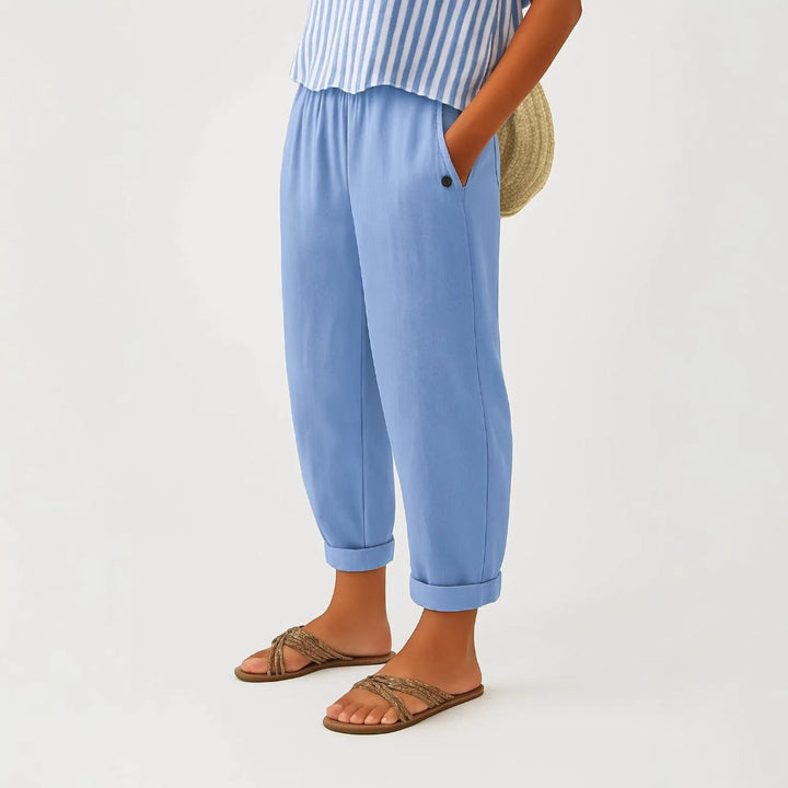 Womens Casual Pants With Digital 3D-printed Buttons