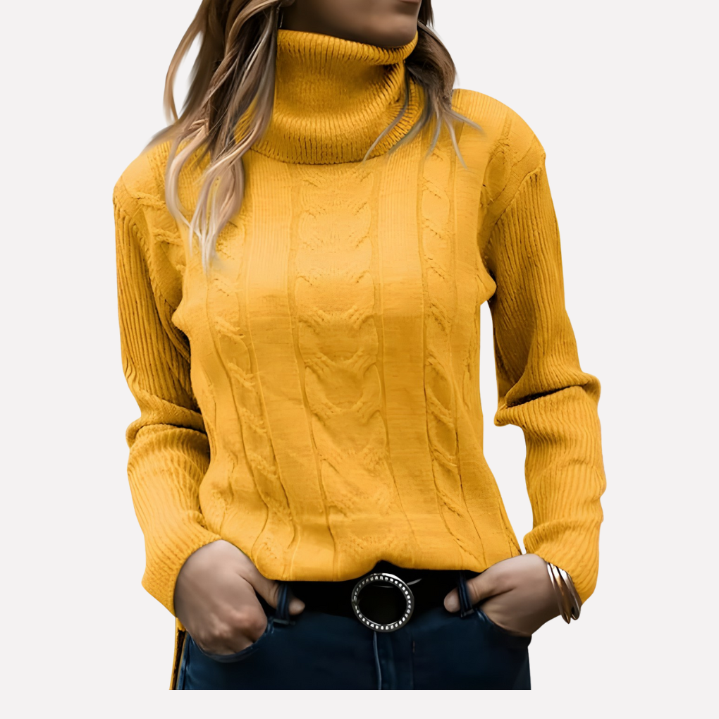 Kvinders Turtleneck Pullover – Afslappet Hverdag Stil