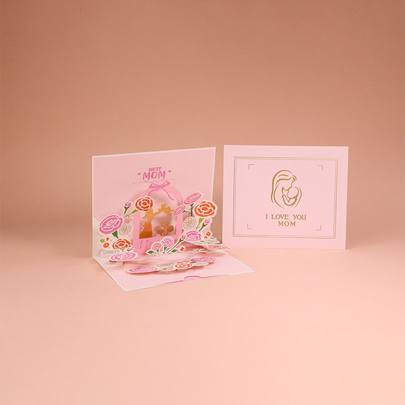 Mors Dag-3D-blomsterkort, unik erindring til hende