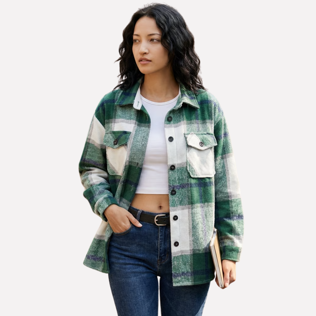 Kvinders Plaid Shacket