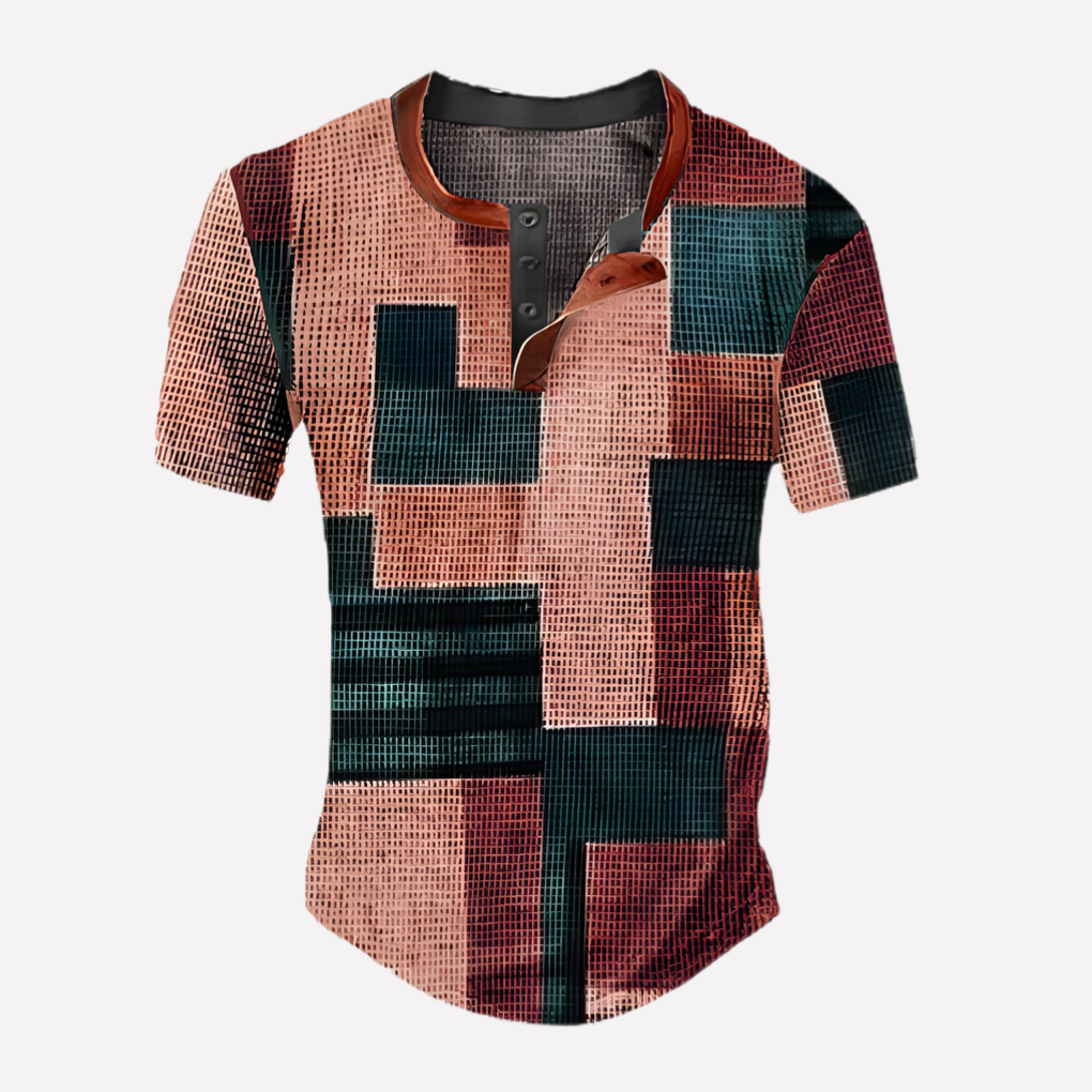 Mænds Waffle Strik Casual T-shirt