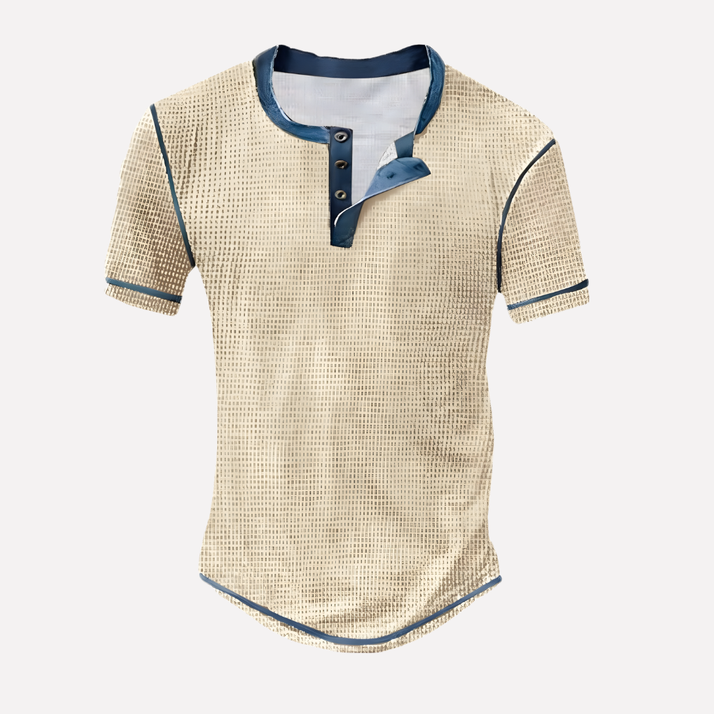 Mænds Waffle Strik Casual T-shirt
