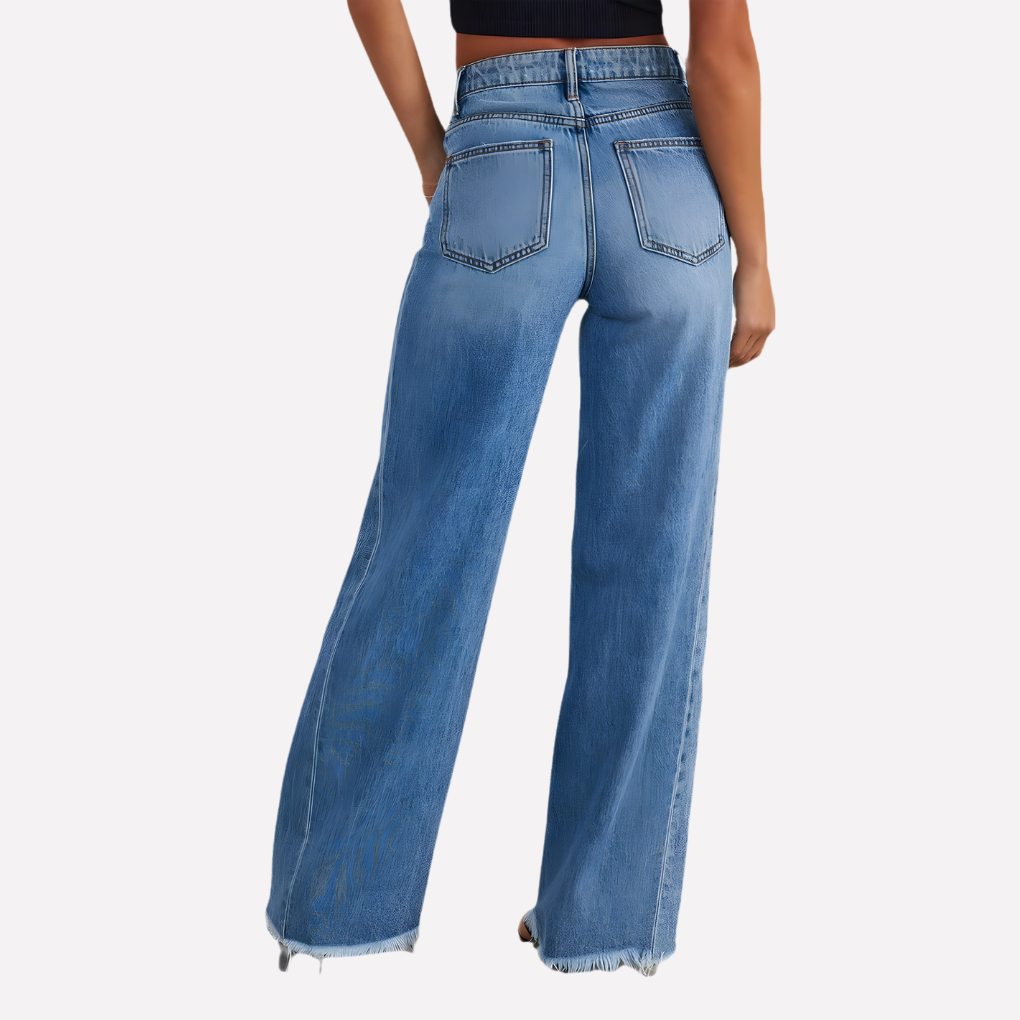 Kvinders Bredbenede Jeans