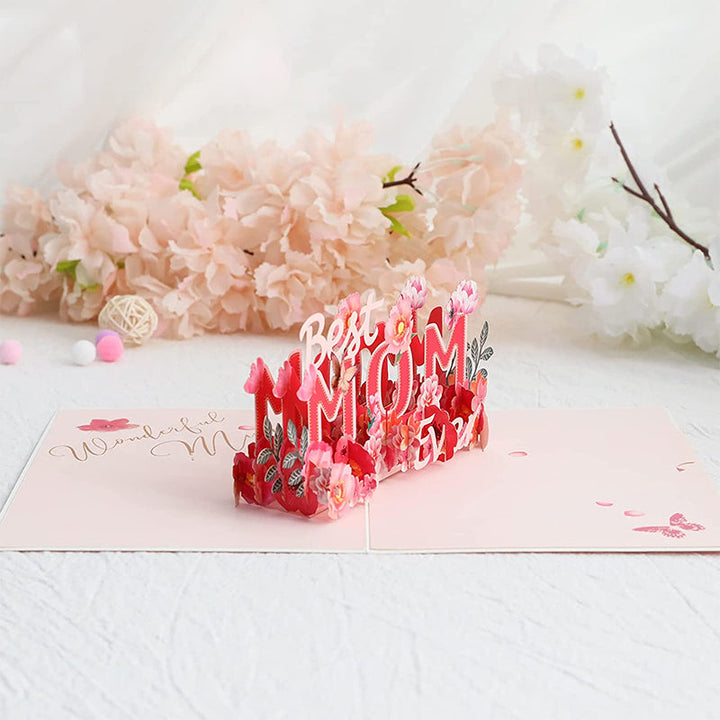Mors Dag-3D-blomsterkort, unik erindring til hende