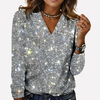 Kvinders V-hals Paillet Sweater