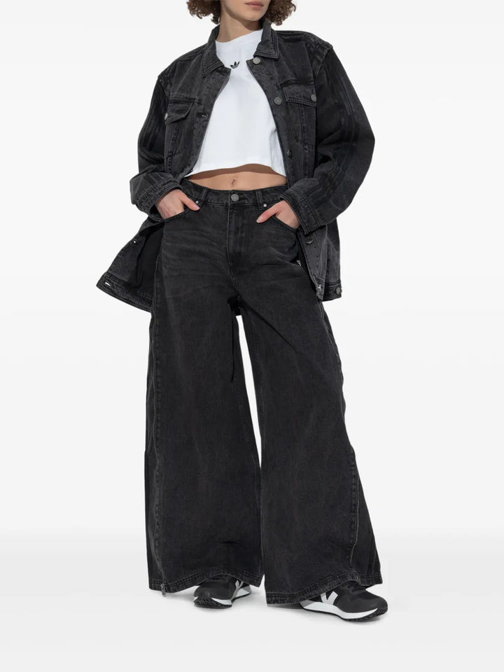 Sorte højtaljede baggy jeans