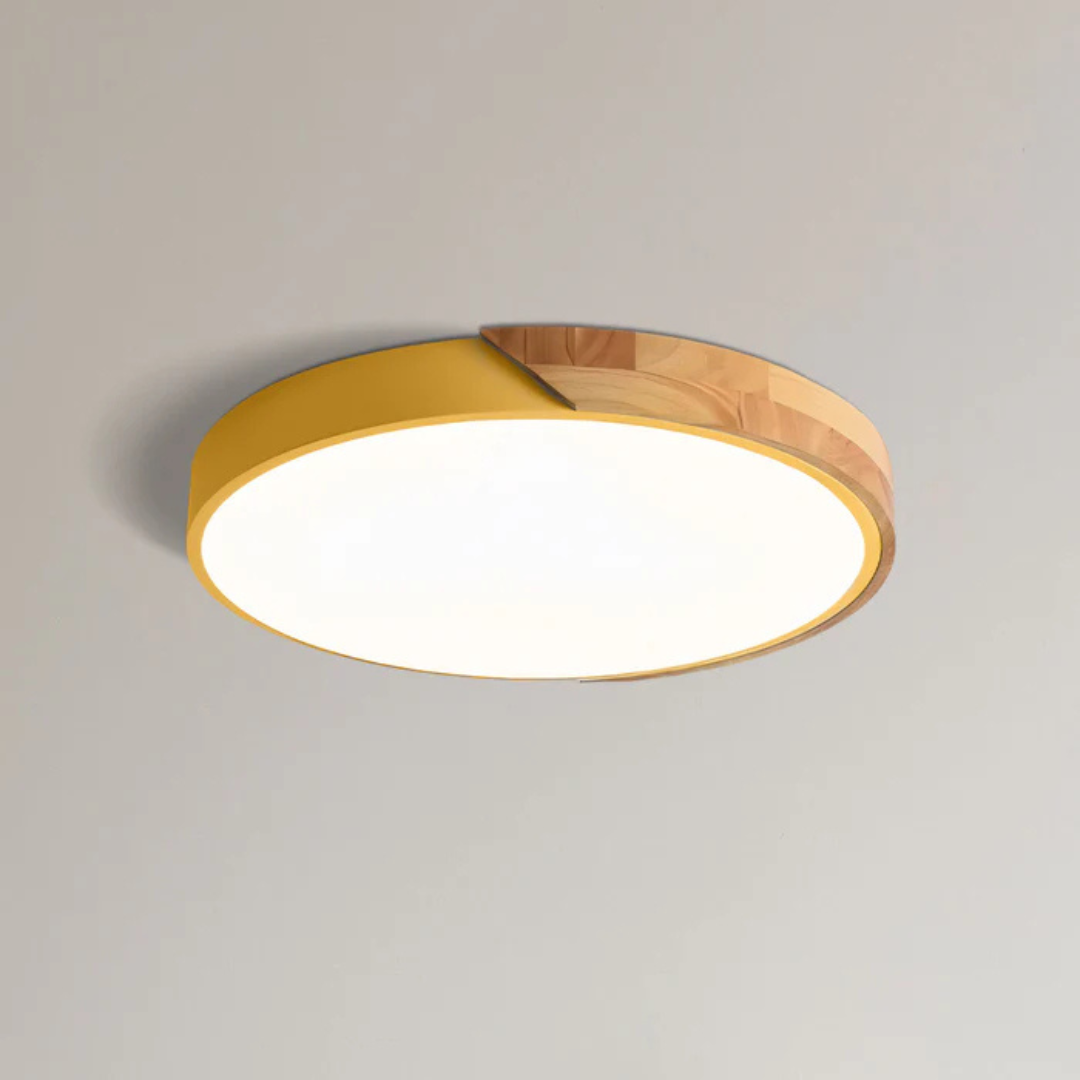 Delos Scandi-loftlampe i træ | Naturlig LED-designlampe