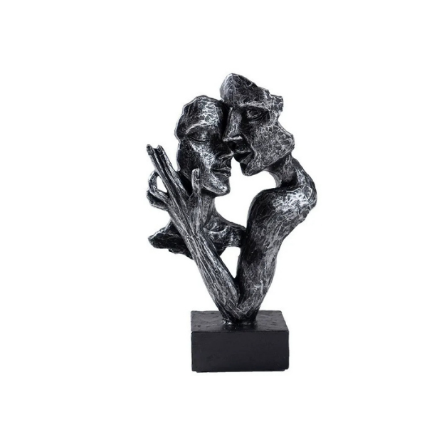 Abstrakt kunstskulptur – moderne parstatue til udstilling i hjemmet