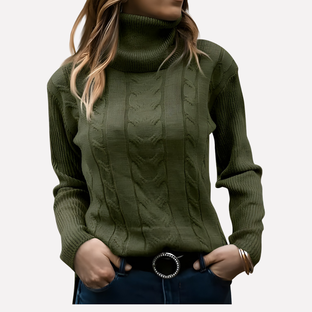 Kvinders Turtleneck Pullover – Afslappet Hverdag Stil