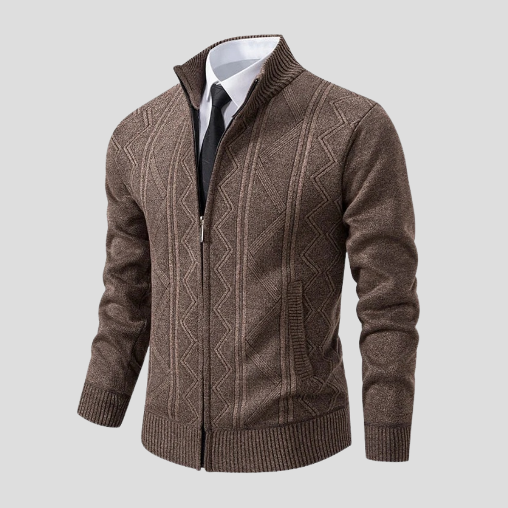 Herrecardigan – Strikstil i lag-på-lag-stil