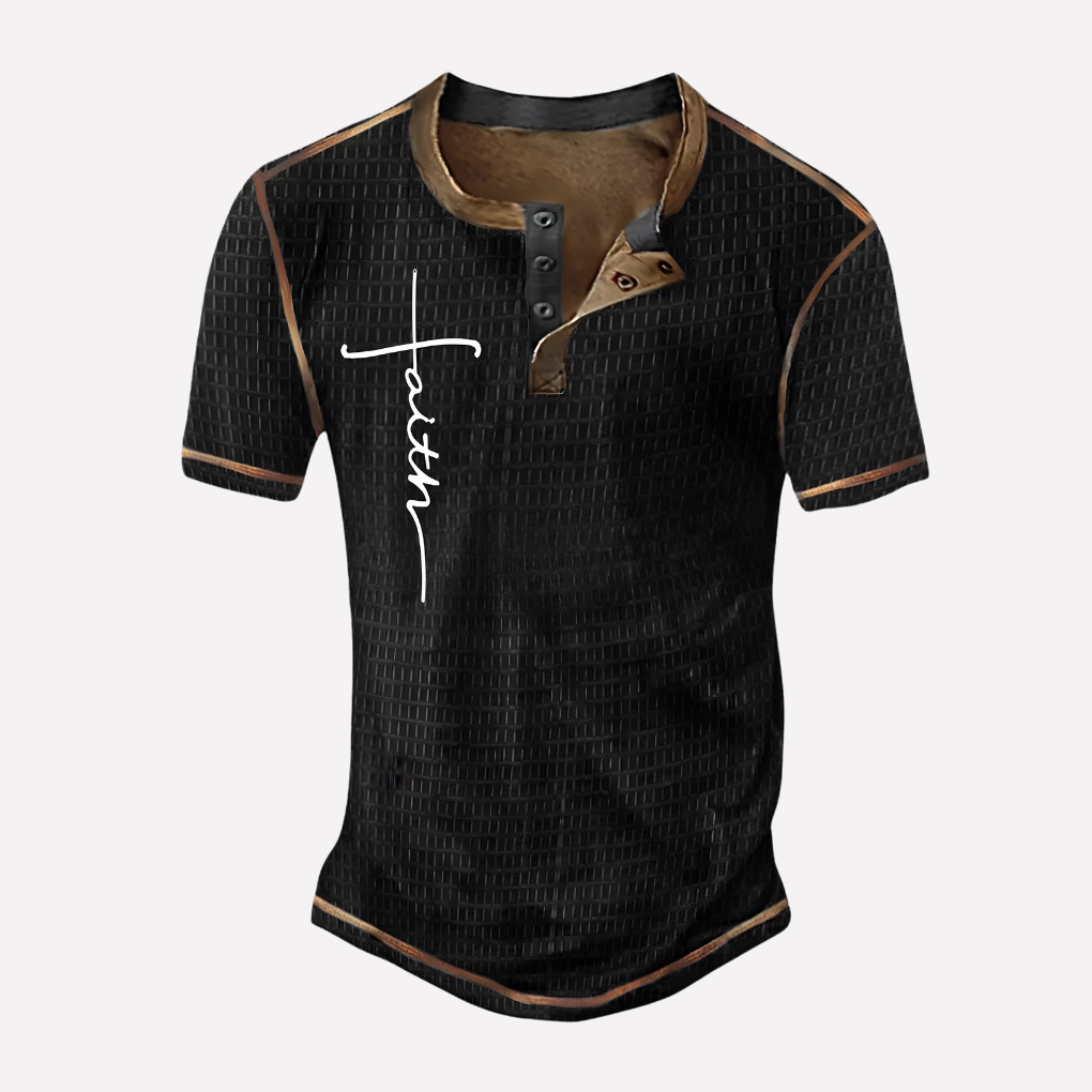 Mænds Waffle Strik Casual T-shirt