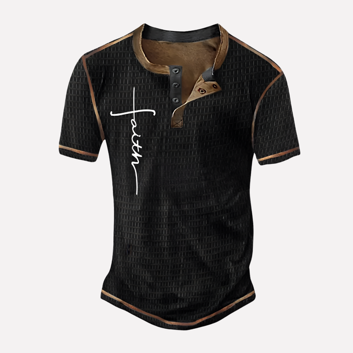 Mænds Waffle Strik Casual T-shirt