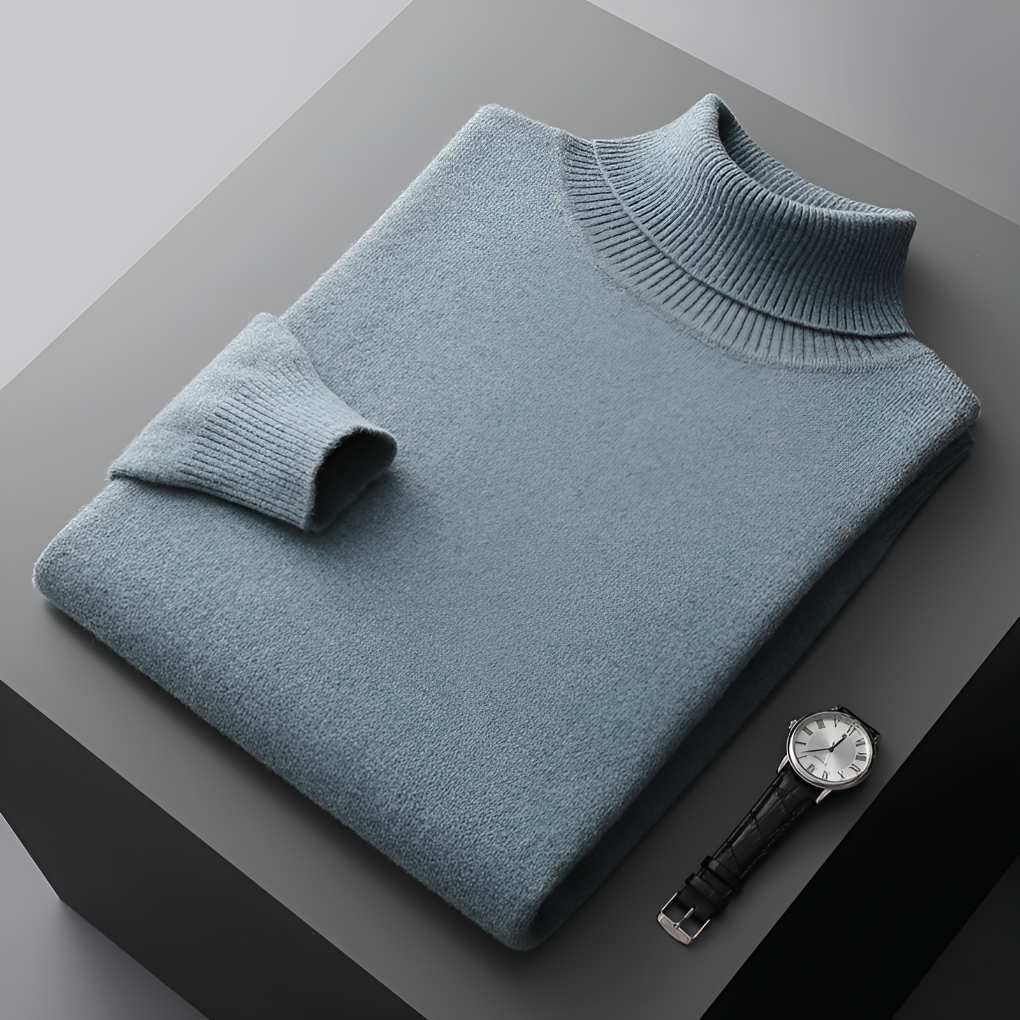 Højkvalitets cashmere-rullekravesweater til mænd