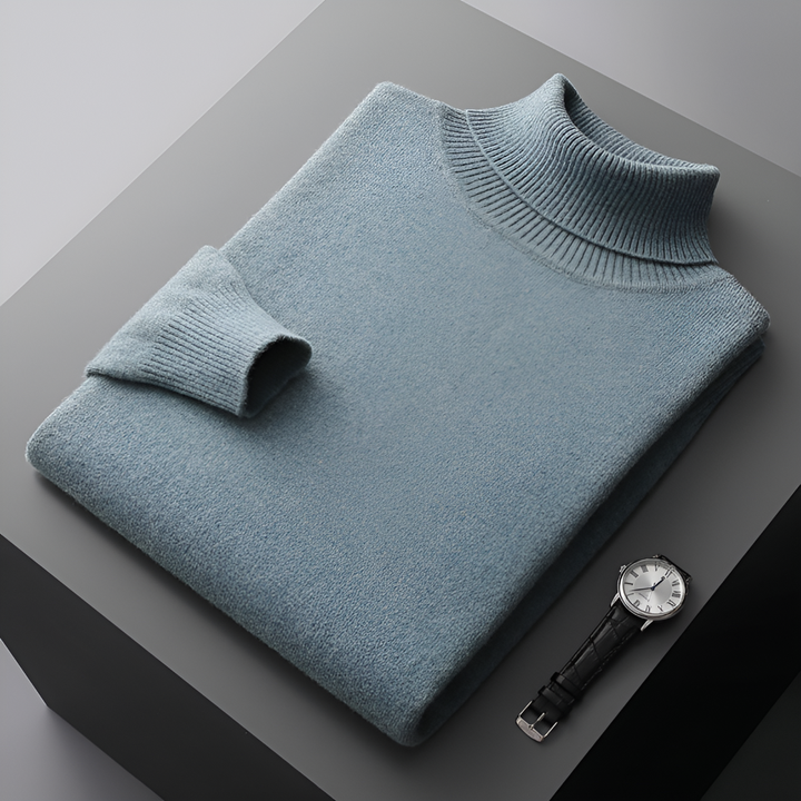 Højkvalitets cashmere-rullekravesweater til mænd