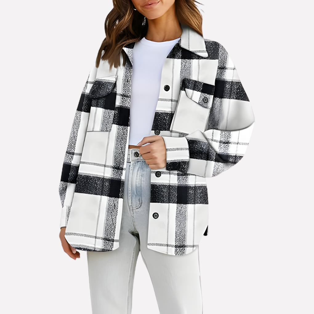 Kvinders Plaid Shacket