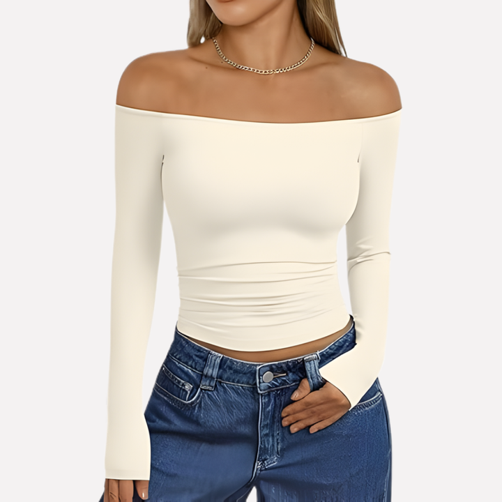 Kvinders Off-The-Shoulder Langærmet Top