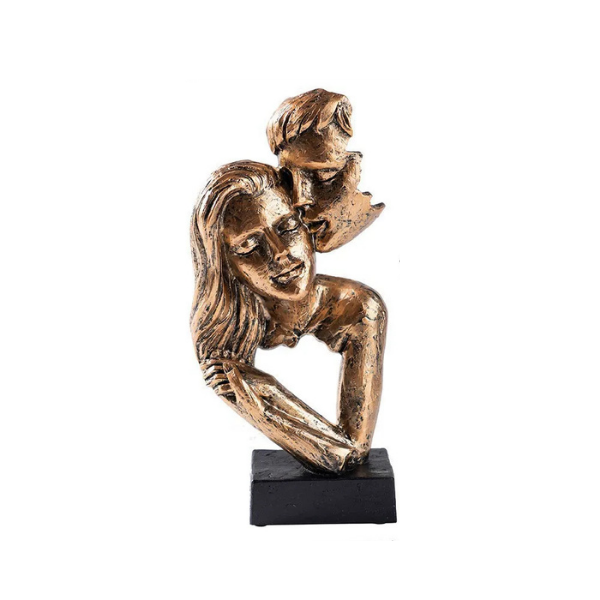 Abstrakt kunstskulptur – moderne parstatue til udstilling i hjemmet