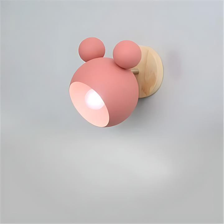LumiMickey nordisk væglampe | Sød LED-væglampe formet som en mus til en hyggelig børneværelse og legestue.