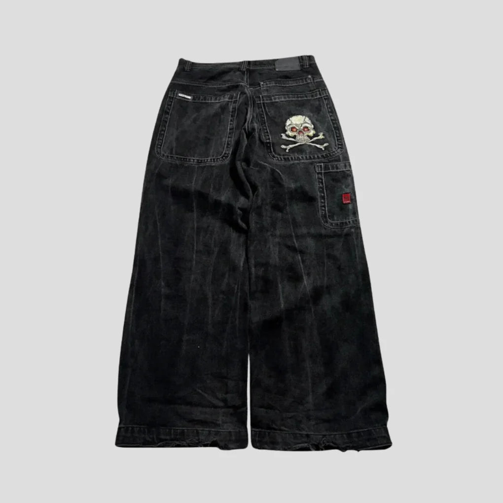 Sorte højtaljede baggy jeans