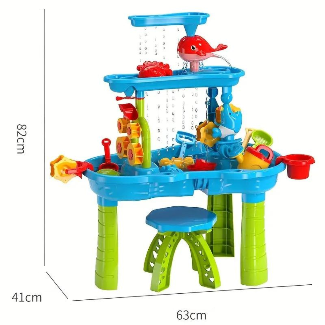 SplashTower sand- og vandbord i tre niveauer