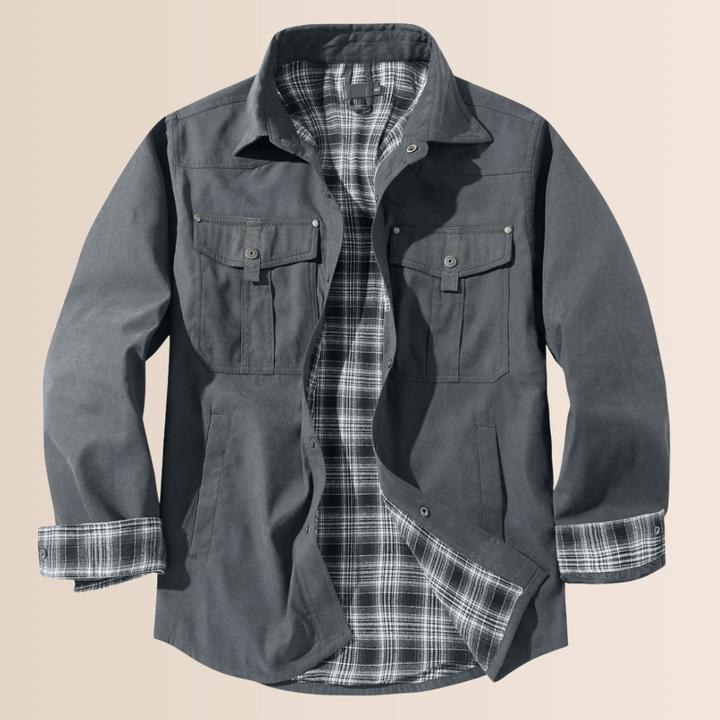 Vintage flannel plaid jakke til mænd