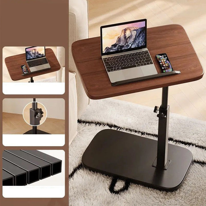 Højdejusterbart rullende laptopbord med 360° drejelig bordplade, 45–80 cm, 30 kg bæreevne