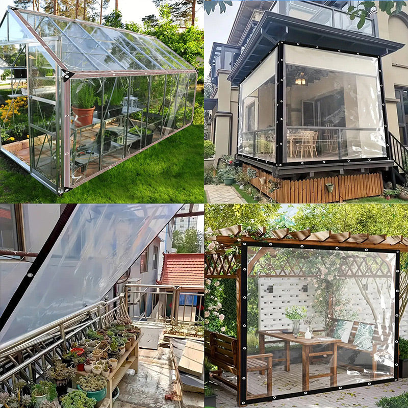 Gennemsigtig, vejrbestandig presenning til have, terrasse og udendørsområder