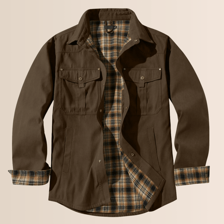 Vintage flannel plaid jakke til mænd