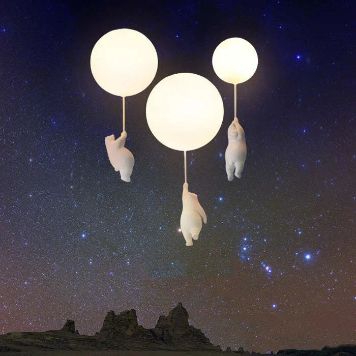 Loftlampe til børneværelset med bamse og ballon - CloudBear