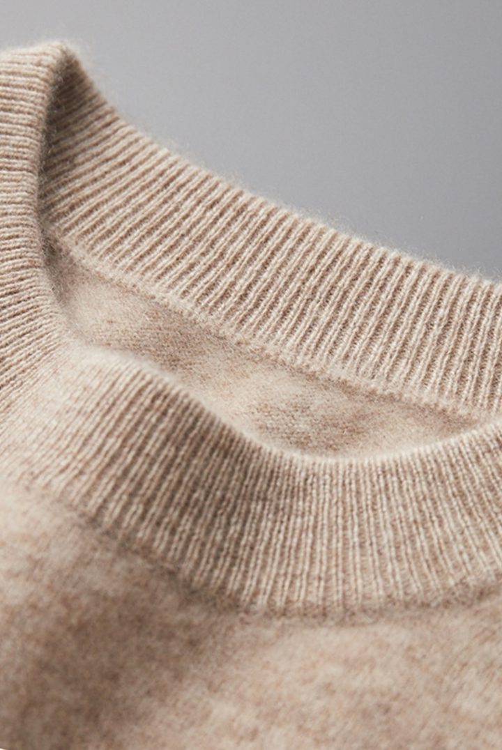 Lysebrunt sæt i kashmir og merino – Alessio