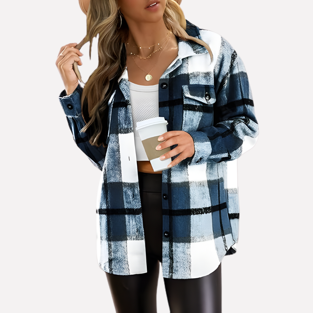 Kvinders Plaid Shacket