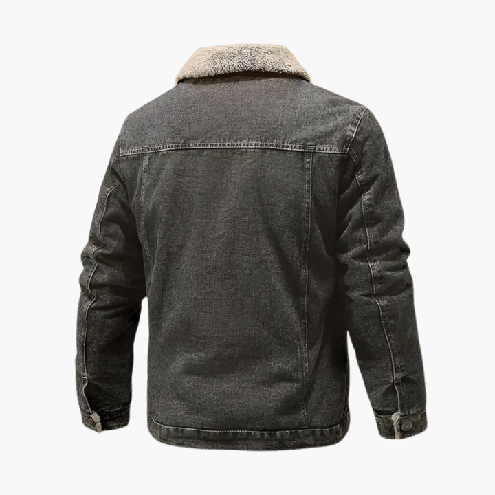 Herre Fleece-foret Denim Jakke Udsalgspris