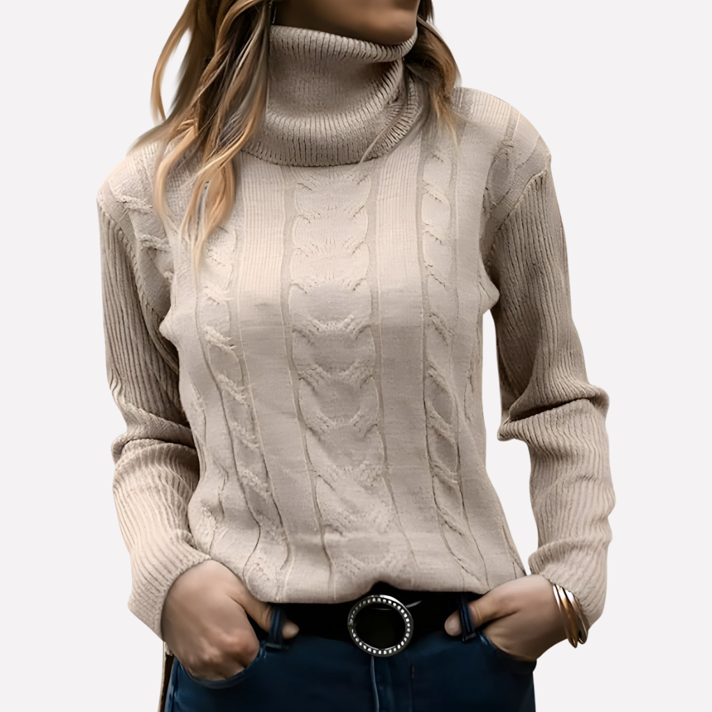 Kvinders Turtleneck Pullover – Afslappet Hverdag Stil