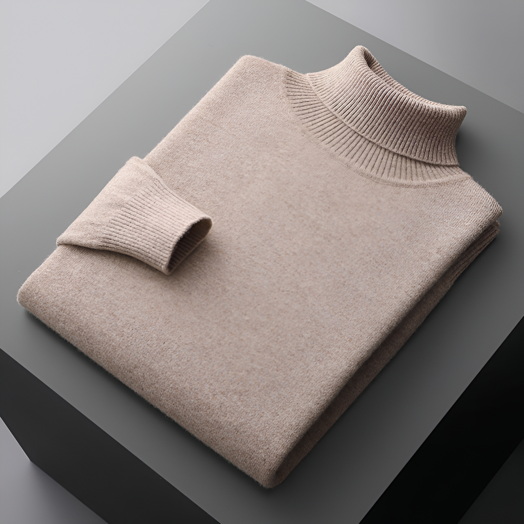 Højkvalitets cashmere-rullekravesweater til mænd