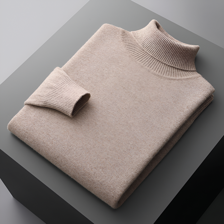 Højkvalitets cashmere-rullekravesweater til mænd