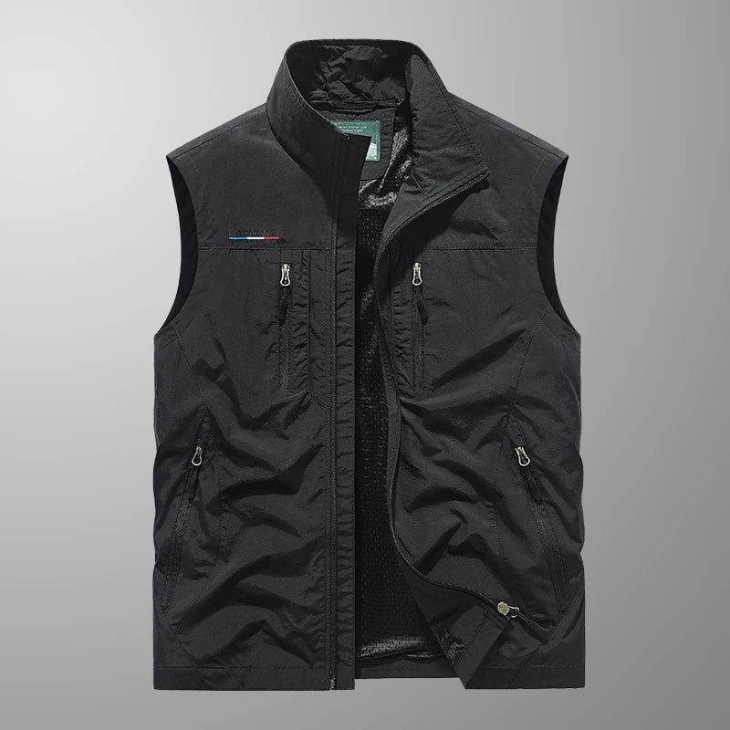Åndbar Multi-Lomme Vest for Mænd