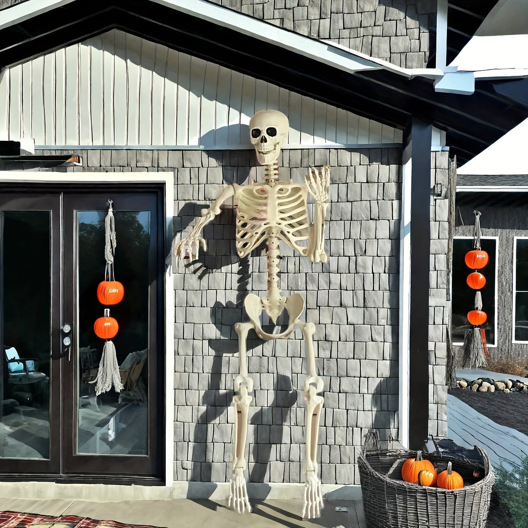 Stort 5,5 ft Halloween-skelet bevægelig udendørs udstillingsfigur