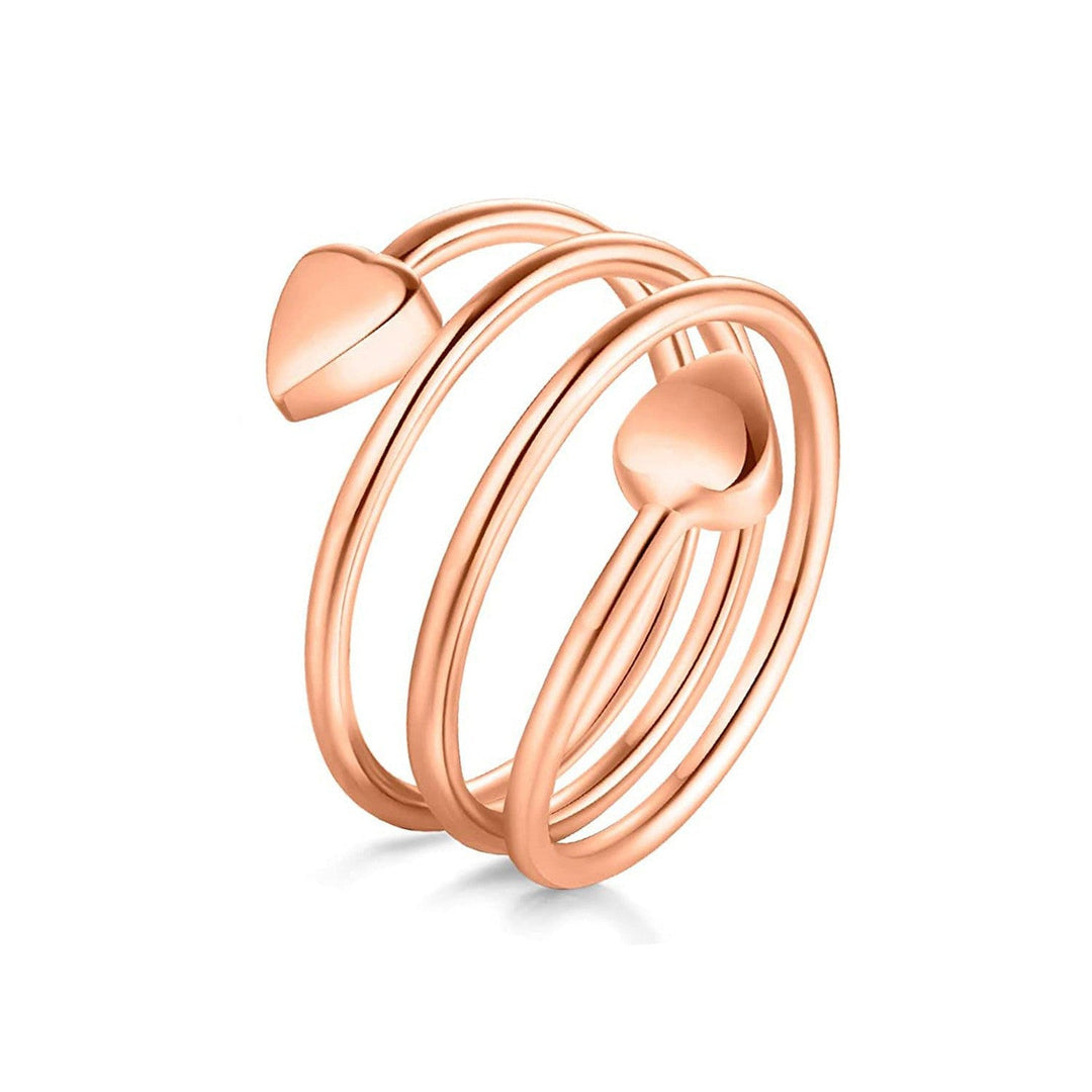 Peach Heart Stainless Steel Magnet Ring Health Anti-snoring Ring