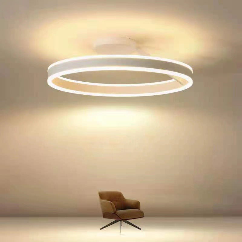 Arisha moderne rund LED-loftlampe sort/hvid til stue, gang, metal