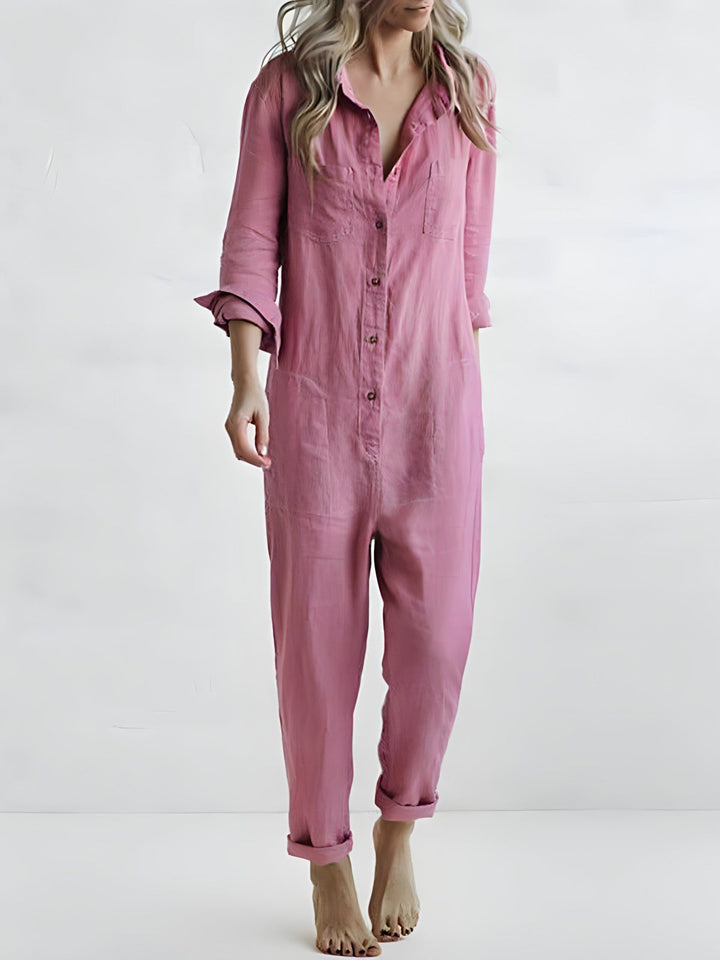 Casual jumpsuit til damer med knaplukning – Amira