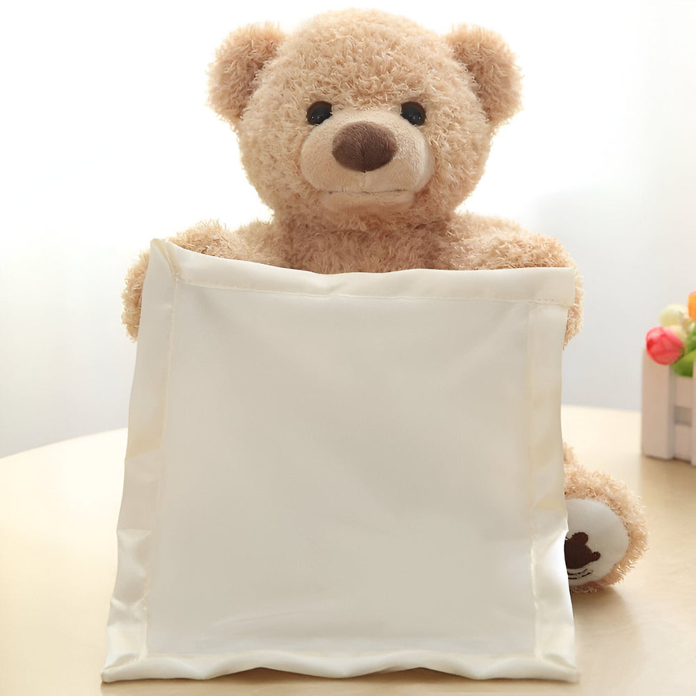 Interaktiv bamse i plys med talesætninger og bevægelige arme, 30 cm