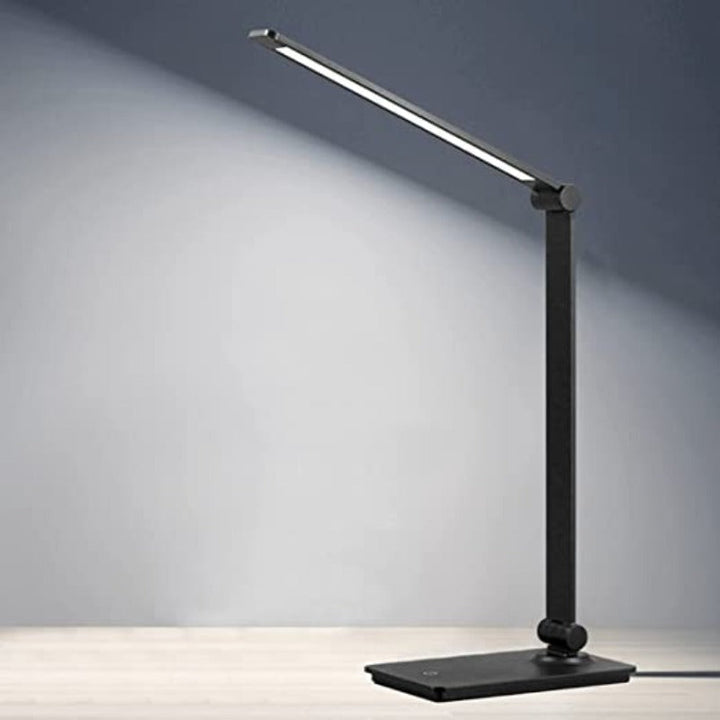 LED-skrivebordslampe, skrivebordslampe med touch-betjening og 3 lysstyrketrin, dæmpbar kontorlampe med justerbar arm, sammenklappelig bordlampe til skrivebord, soveværelse, natbord, kontor